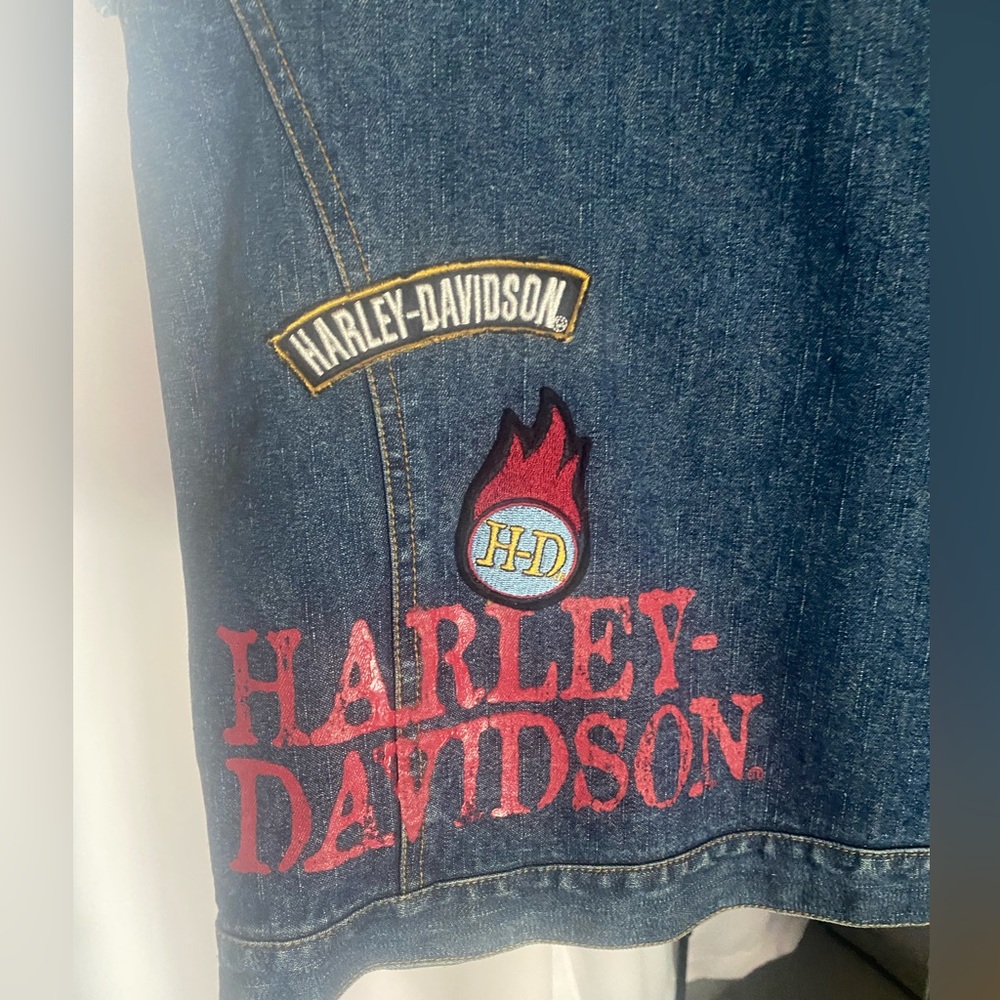 Harley Davidson denim vest size 18 - Picture 8 of 10